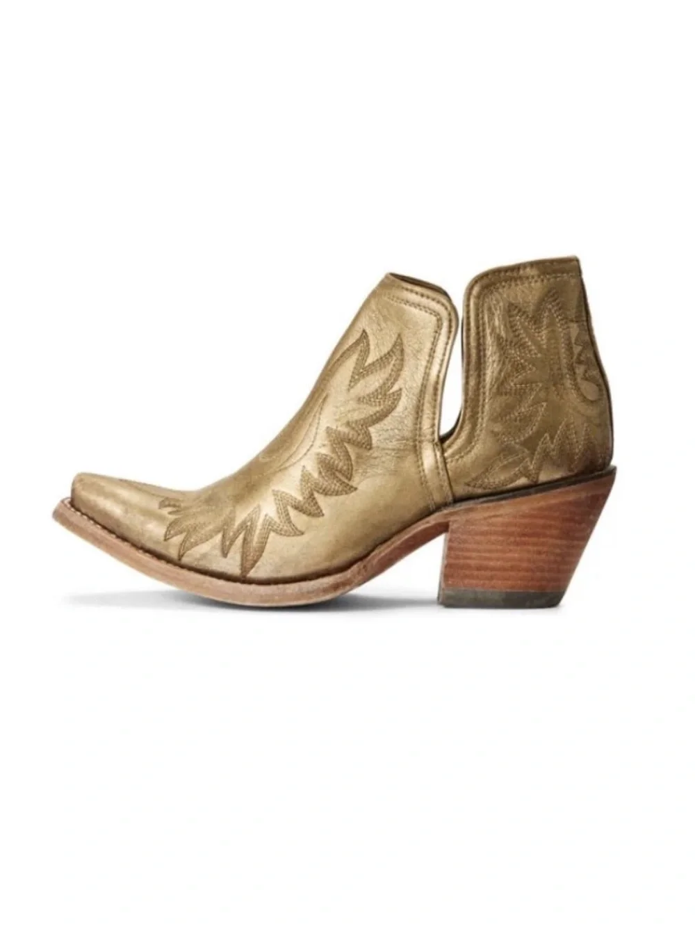 Women’s Ariat Dixon ankle western boot, distressed gold leather
